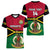 Personalised Vanuatu Football Women V Neck T Shirt Vanuatuan Coat Of Arm Polynesian Flag Style - Wonder Print Shop