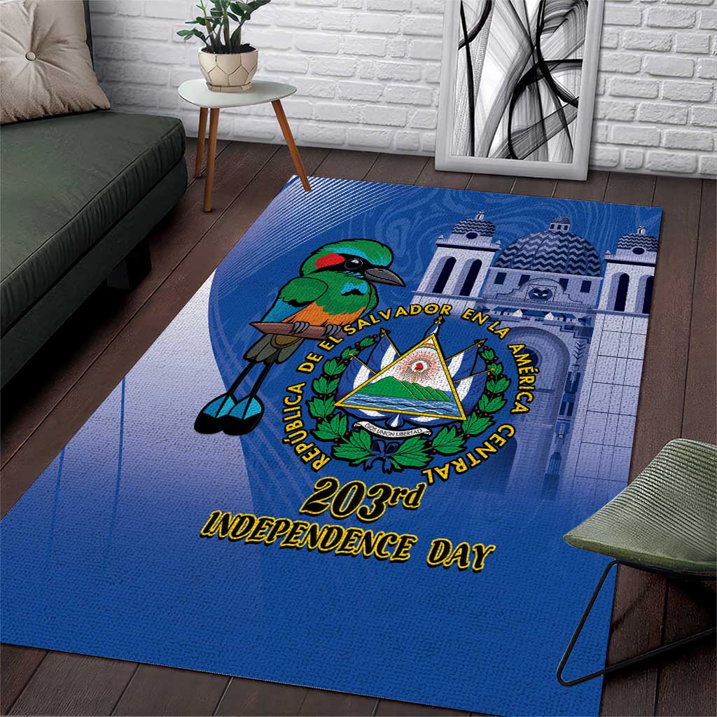 El Salvador Independence Day Area Rug 203rd Anniversary Torogoz Bird - Wonder Print Shop