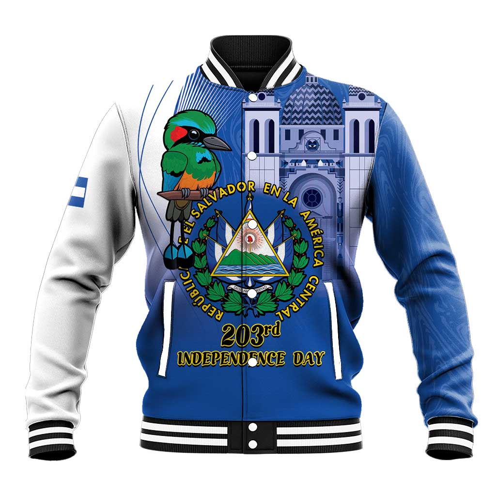 El Salvador Independence Day Baseball Jacket 203rd Anniversary Torogoz Bird - Wonder Print Shop