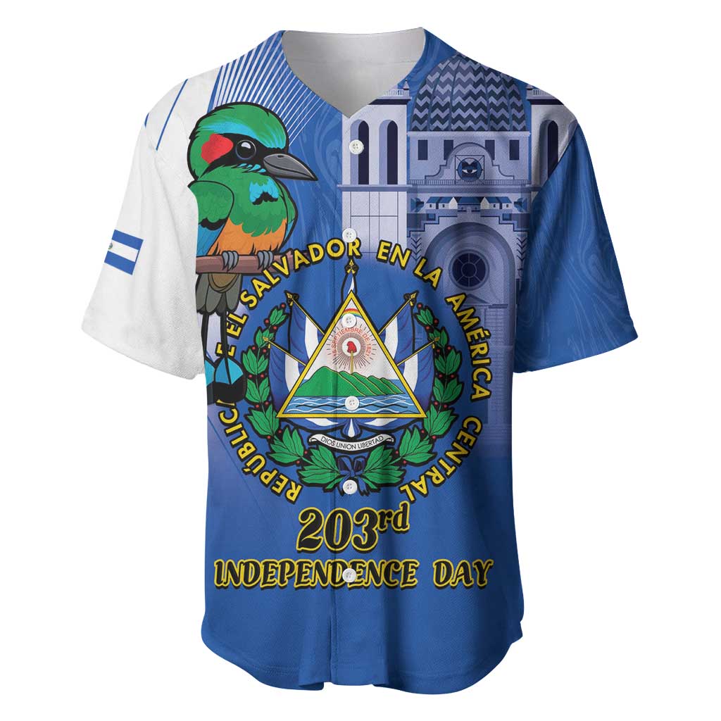 El Salvador Independence Day Baseball Jersey 203rd Anniversary Torogoz Bird - Wonder Print Shop