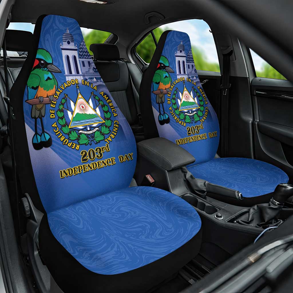 El Salvador Independence Day Car Seat Cover 203rd Anniversary Torogoz Bird - Wonder Print Shop