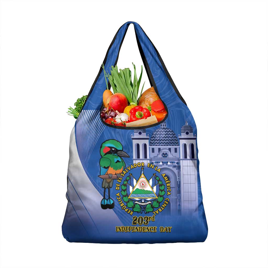 El Salvador Independence Day Grocery Bag 203rd Anniversary Torogoz Bird