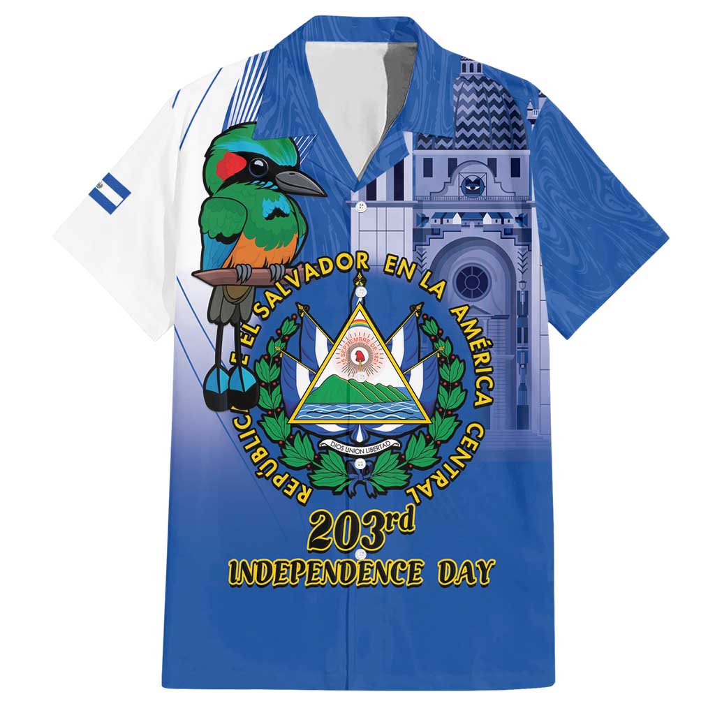 El Salvador Independence Day Hawaiian Shirt 203rd Anniversary Torogoz Bird - Wonder Print Shop