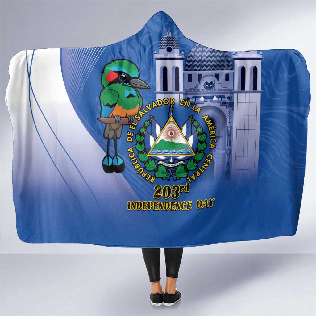 El Salvador Independence Day Hooded Blanket 203rd Anniversary Torogoz Bird