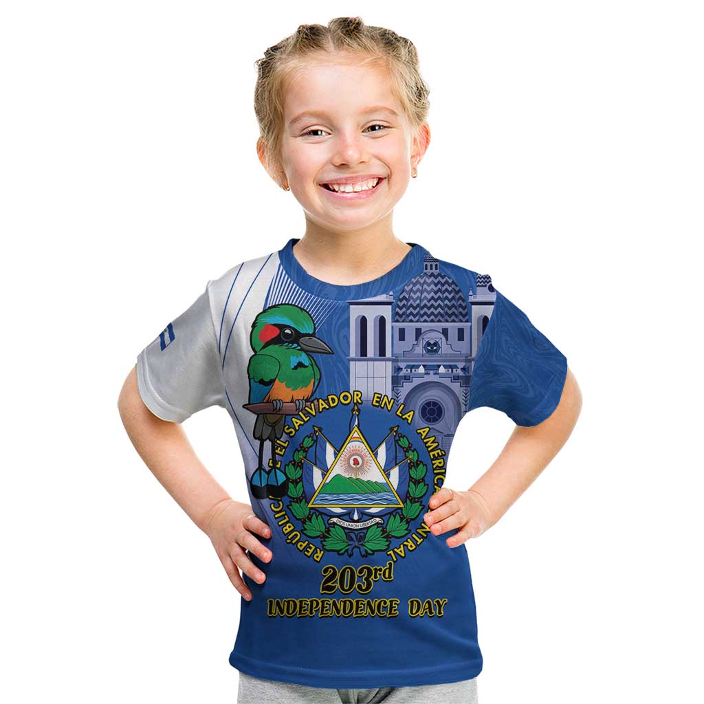 El Salvador Independence Day Kid T Shirt 203rd Anniversary Torogoz Bird - Wonder Print Shop