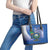 El Salvador Independence Day Leather Tote Bag 203rd Anniversary Torogoz Bird - Wonder Print Shop