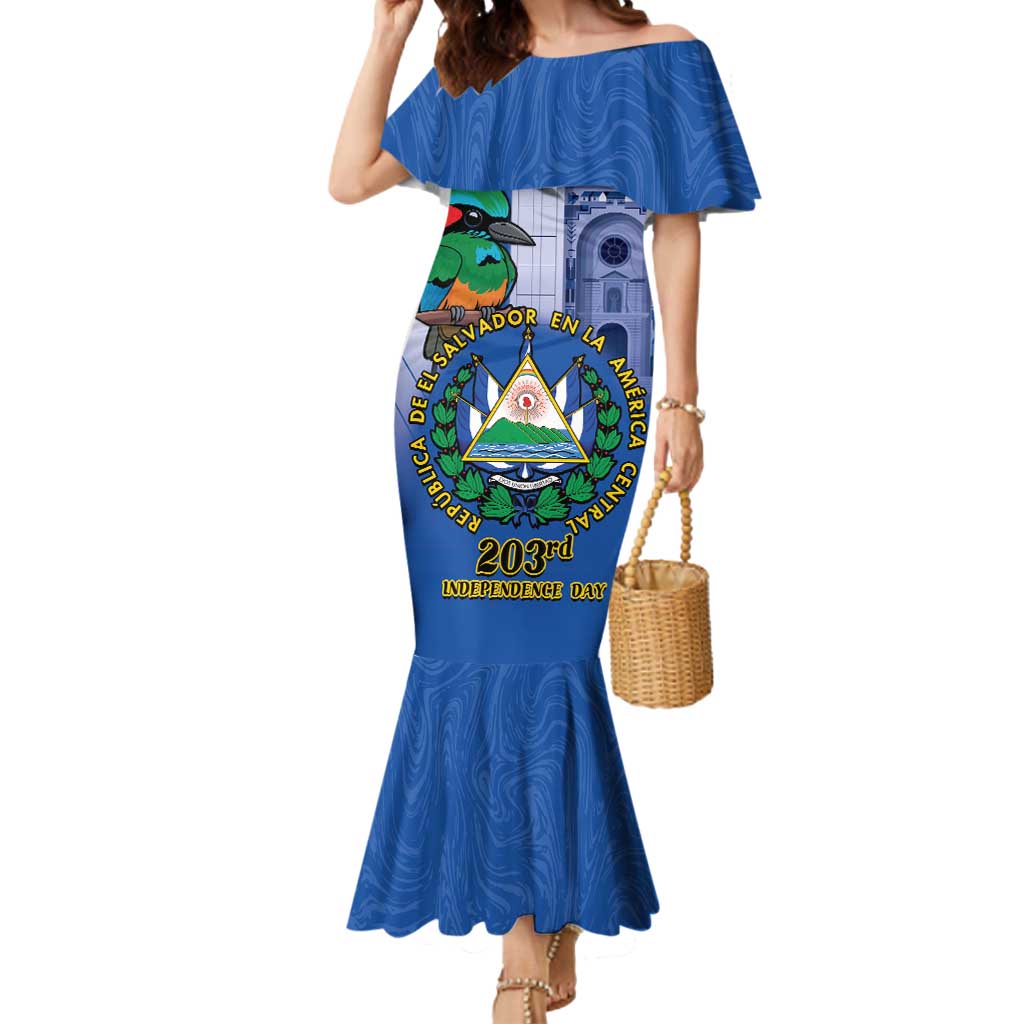 El Salvador Independence Day Mermaid Dress 203rd Anniversary Torogoz Bird - Wonder Print Shop