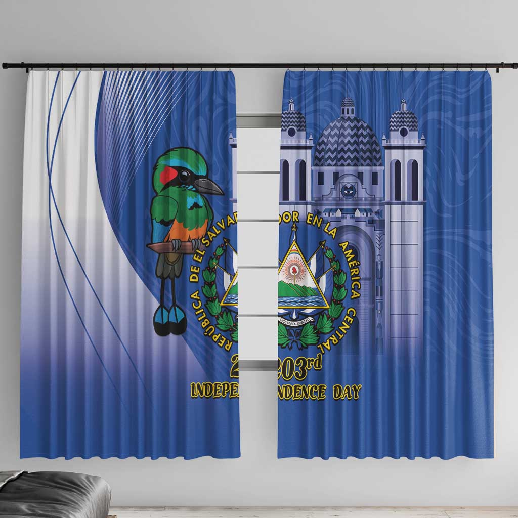 El Salvador Independence Day Window Curtain 203rd Anniversary Torogoz Bird - Wonder Print Shop