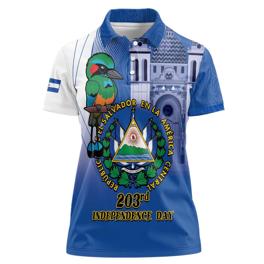 El Salvador Independence Day Women Polo Shirt 203rd Anniversary Torogoz Bird - Wonder Print Shop