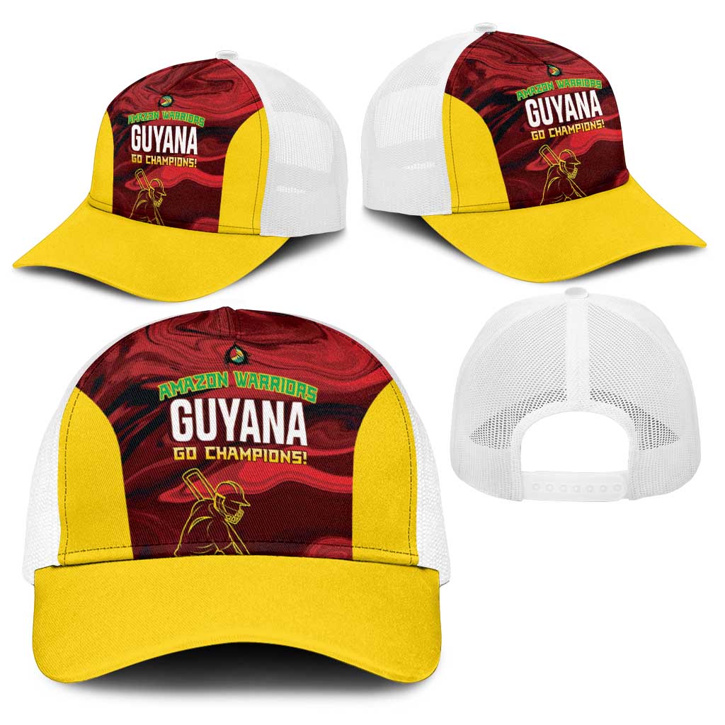 Guyana Cricket Baseball Net Cap Go Amazon Warriors Marble Pattern - Wonder Print Shop