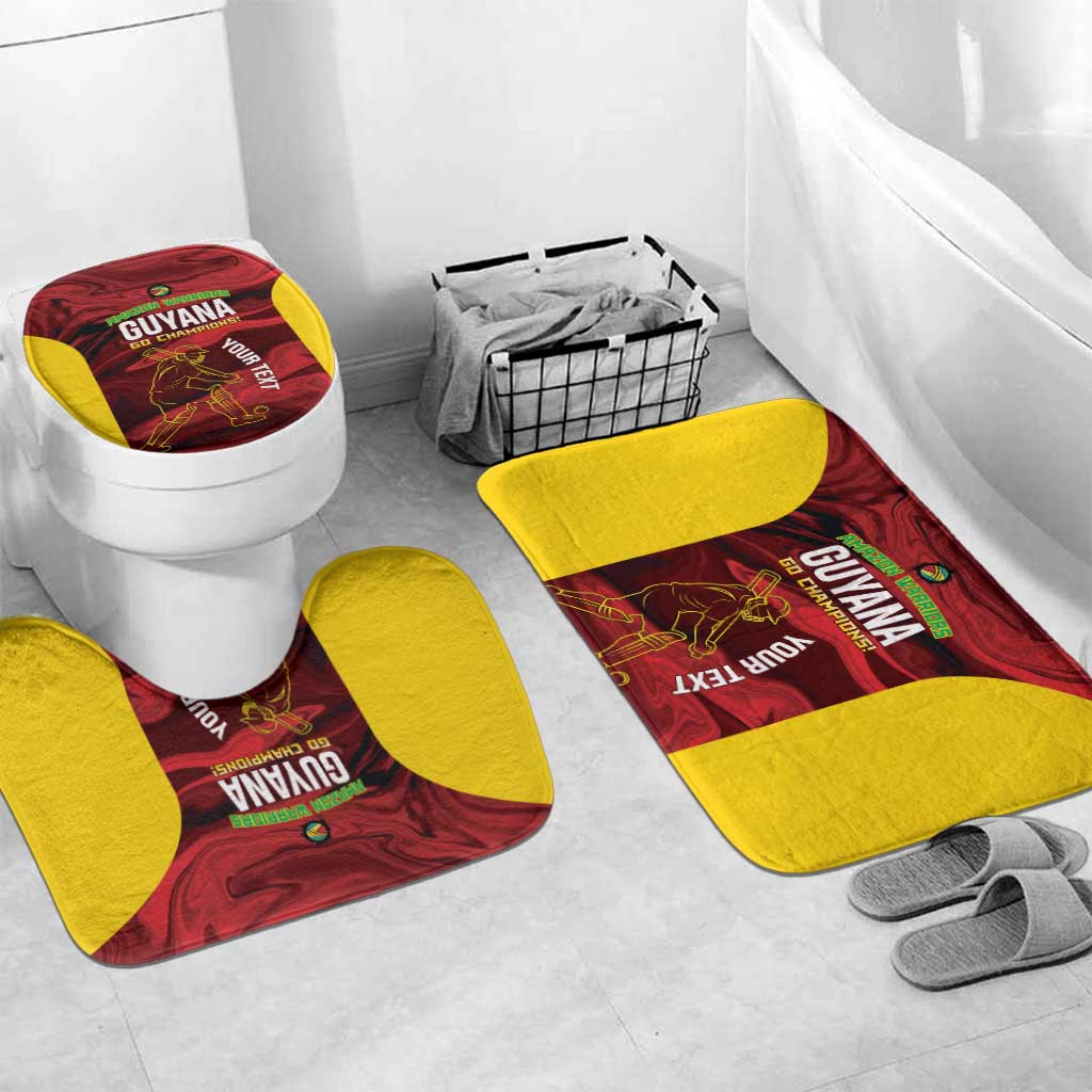 Custom Guyana Cricket Bathroom Set Go Amazon Warriors Marble Pattern - Wonder Print Shop