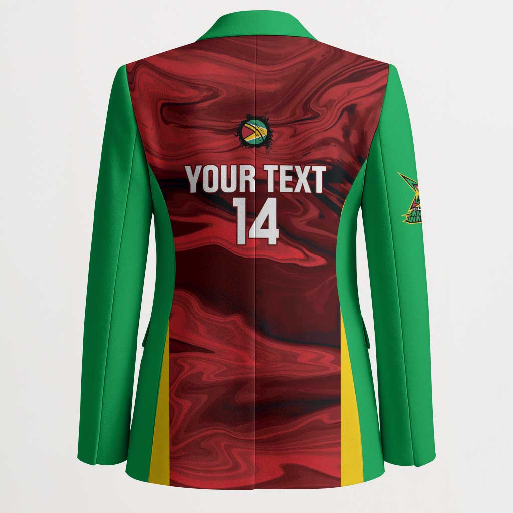 Custom Guyana Cricket Blazer Go Amazon Warriors Marble Pattern - Wonder Print Shop