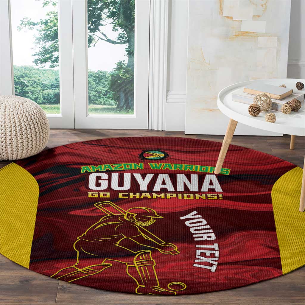 Custom Guyana Cricket Round Carpet Go Amazon Warriors Marble Pattern - Wonder Print Shop