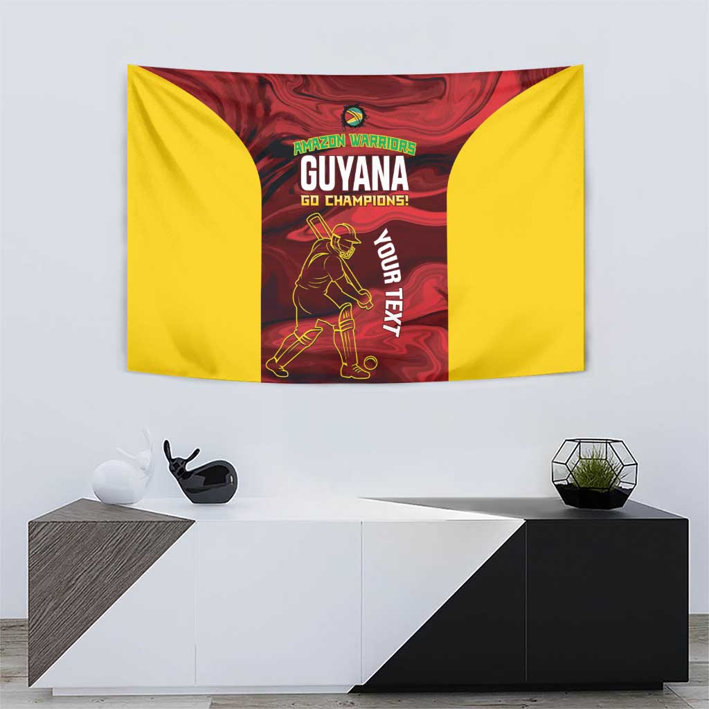 Custom Guyana Cricket Tapestry Go Amazon Warriors Marble Pattern - Wonder Print Shop