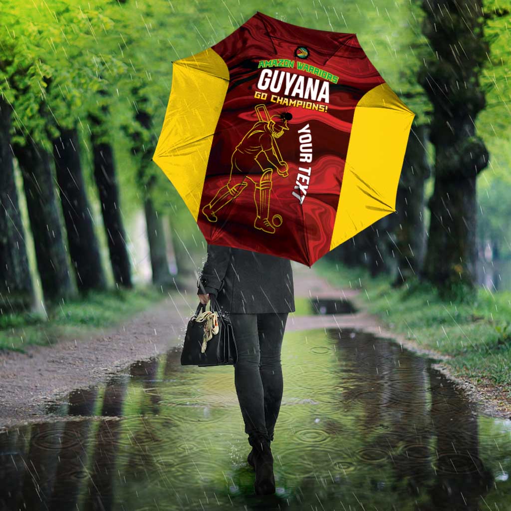 Custom Guyana Cricket Umbrella Go Amazon Warriors Marble Pattern - Wonder Print Shop