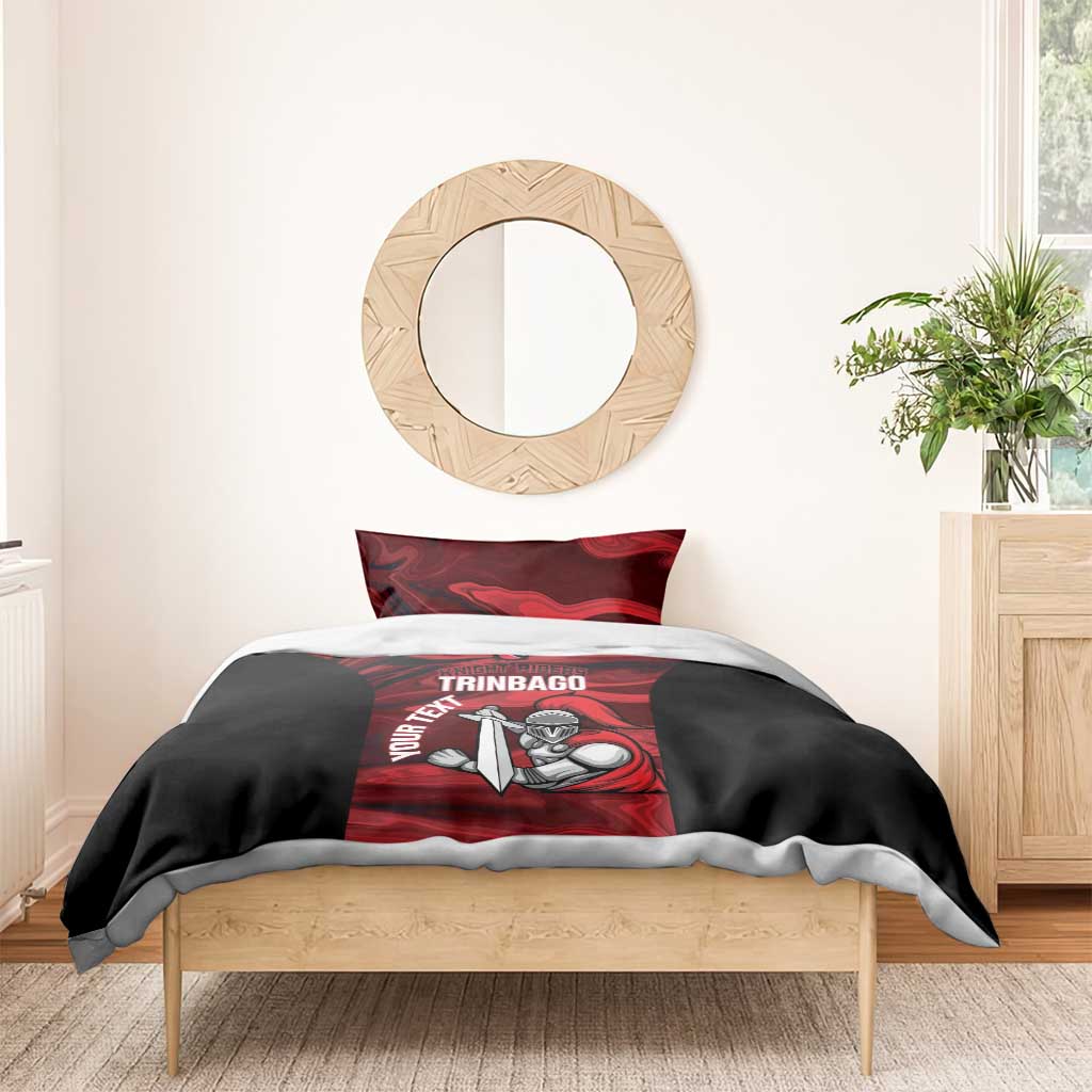Custom Trinbago Cricket Bedding Set Go Knight Riders Marble Pattern - Wonder Print Shop