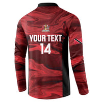 Custom Trinbago Cricket Button Sweatshirt Go Knight Riders Marble Pattern - Wonder Print Shop