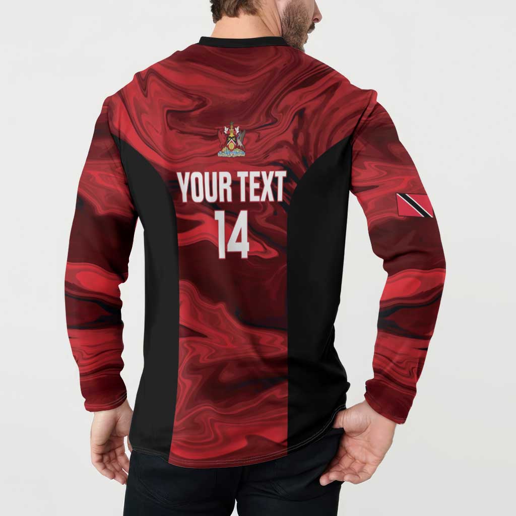 Custom Trinbago Cricket Button Sweatshirt Go Knight Riders Marble Pattern - Wonder Print Shop