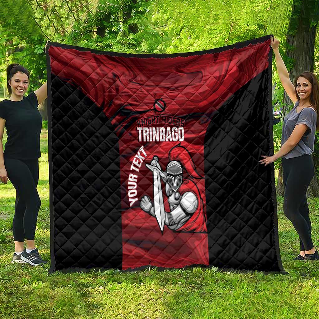 Custom Trinbago Cricket Quilt Go Knight Riders Marble Pattern - Wonder Print Shop
