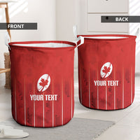 Custom Canada Rugby 2026 Laundry Basket Maple Leaf Striped Line Style