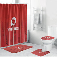Custom Canada Rugby 2026 Bathroom Set Maple Leaf Striped Line Style