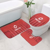 Custom Canada Rugby 2026 Bathroom Set Maple Leaf Striped Line Style