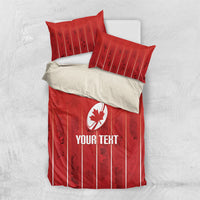 Custom Canada Rugby 2026 Bedding Set Maple Leaf Striped Line Style