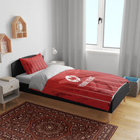 Custom Canada Rugby 2026 Bedding Set Maple Leaf Striped Line Style