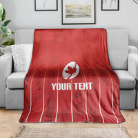 Custom Canada Rugby 2026 Blanket Maple Leaf Striped Line Style