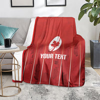 Custom Canada Rugby 2026 Blanket Maple Leaf Striped Line Style