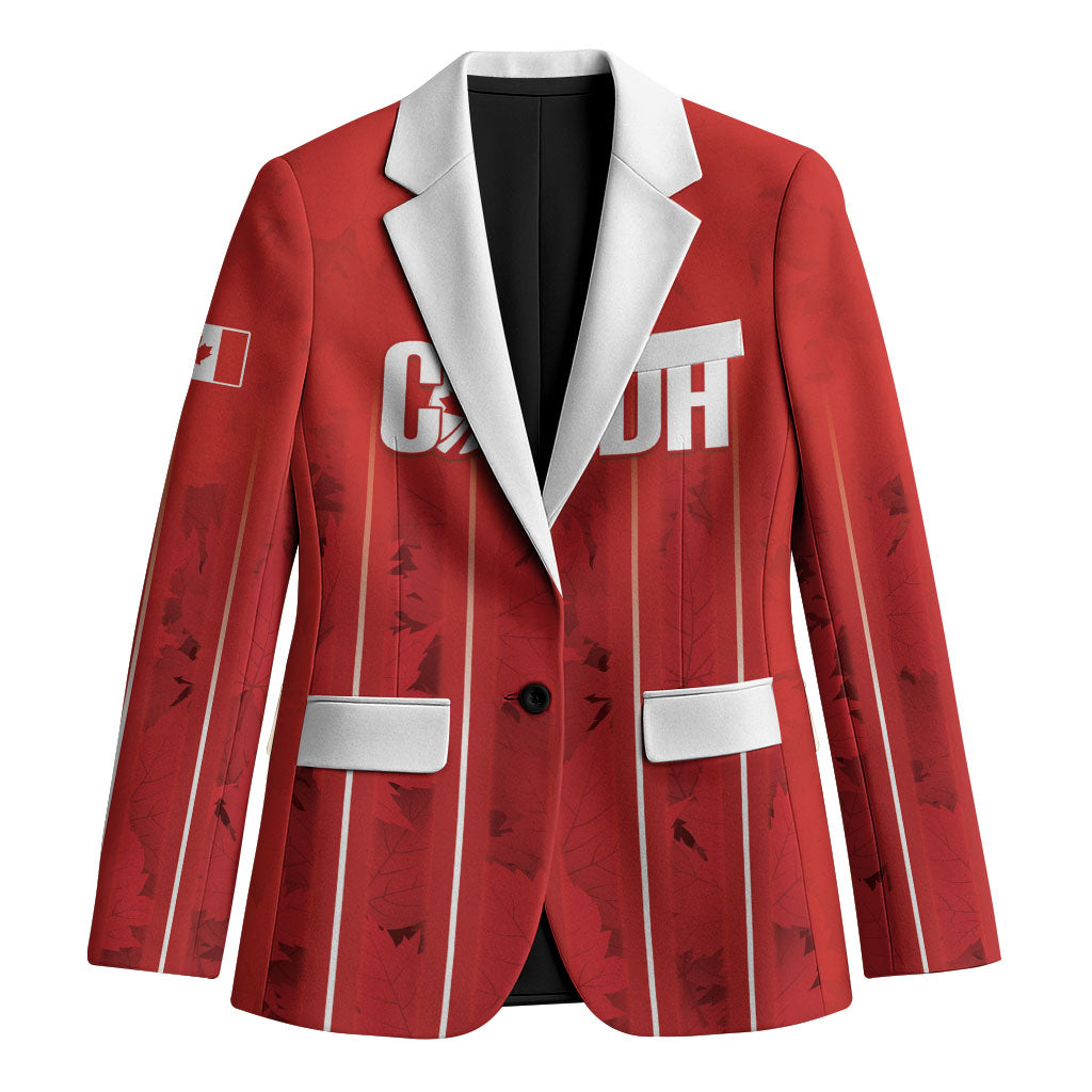 Custom Canada Rugby 2026 Blazer Maple Leaf Striped Line Style