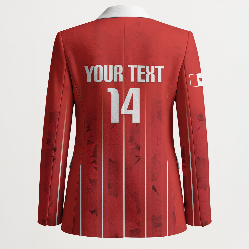 Custom Canada Rugby 2026 Blazer Maple Leaf Striped Line Style