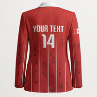 Custom Canada Rugby 2026 Blazer Maple Leaf Striped Line Style