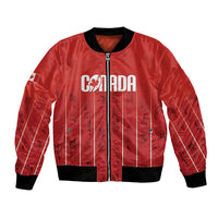 Custom Canada Rugby 2026 Bomber Jacket Maple Leaf Striped Line Style