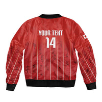 Custom Canada Rugby 2026 Bomber Jacket Maple Leaf Striped Line Style
