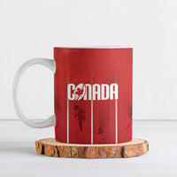 Custom Canada Rugby 2026 Ceramic Mug Maple Leaf Striped Line Style