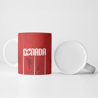 Custom Canada Rugby 2026 Ceramic Mug Maple Leaf Striped Line Style