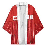 Custom Canada Rugby 2026 Kimono Maple Leaf Striped Line Style