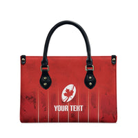 Custom Canada Rugby 2026 Leather Bag Maple Leaf Striped Line Style