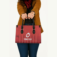 Custom Canada Rugby 2026 Leather Bag Maple Leaf Striped Line Style