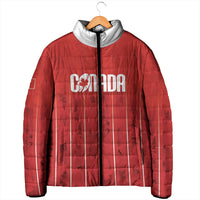 Custom Canada Rugby 2026 Padded Jacket Maple Leaf Striped Line Style