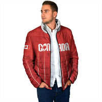 Custom Canada Rugby 2026 Padded Jacket Maple Leaf Striped Line Style