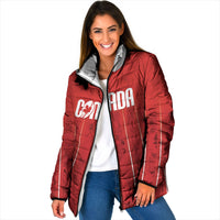 Custom Canada Rugby 2026 Padded Jacket Maple Leaf Striped Line Style