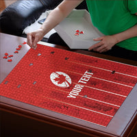 Custom Canada Rugby 2026 Puzzle Maple Leaf Striped Line Style