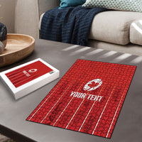 Custom Canada Rugby 2026 Puzzle Maple Leaf Striped Line Style