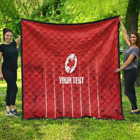 Custom Canada Rugby 2026 Quilt Maple Leaf Striped Line Style