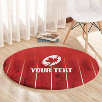 Custom Canada Rugby 2026 Round Carpet Maple Leaf Striped Line Style
