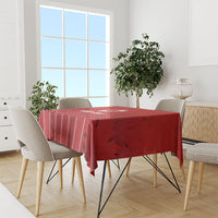 Custom Canada Rugby 2026 Tablecloth Maple Leaf Striped Line Style