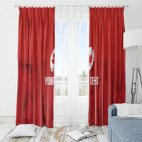 Custom Canada Rugby 2026 Window Curtain Maple Leaf Striped Line Style