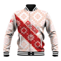 Custom Georgia Rugby 2026 Baseball Jacket Georgian Folk Pattern